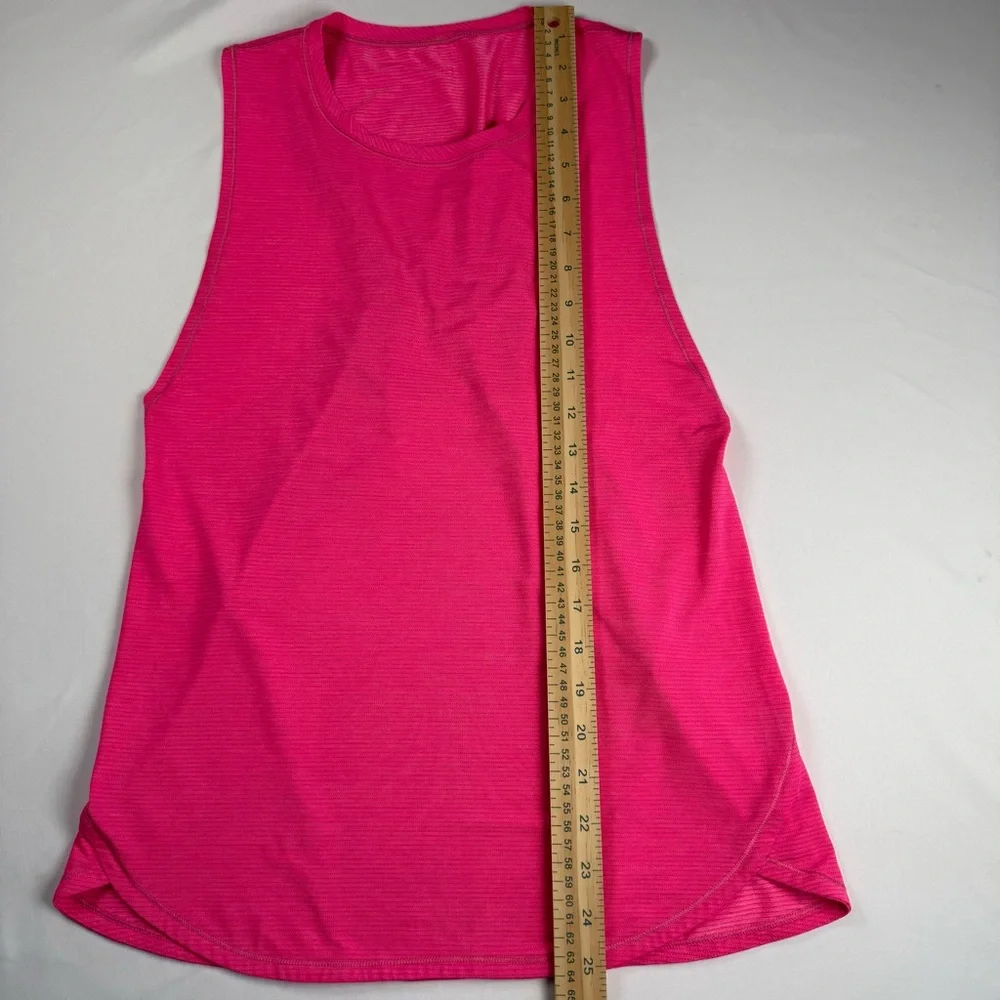 Lululemon In A Cinch Tank Top Heathered‎ Neon Pink Womens Size 4